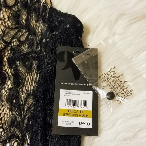 Nine West Sequin Lace Two-Tone Panel Hem - Picture 8 of 12